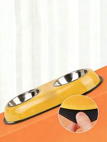 Large Stainless Steel Pet Double Bowl Set With Non-Slip Base, Suitable For Dog And Cat Food And Water - Large Capacity - View 4