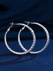 一对欧美风格金属耳环 - 393500銀色 - 查看 4