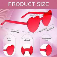 10/15只装无框红色心形派对眼镜，趣味心形眼镜，适合派对、节日、婚礼礼物 - 拍照道具 - 查看 3