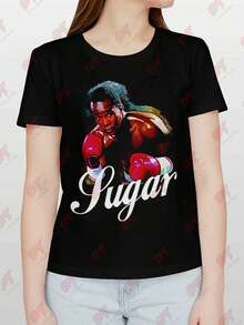 Sugar Ray Leonard Boxing Champion Tee - Black - View 1