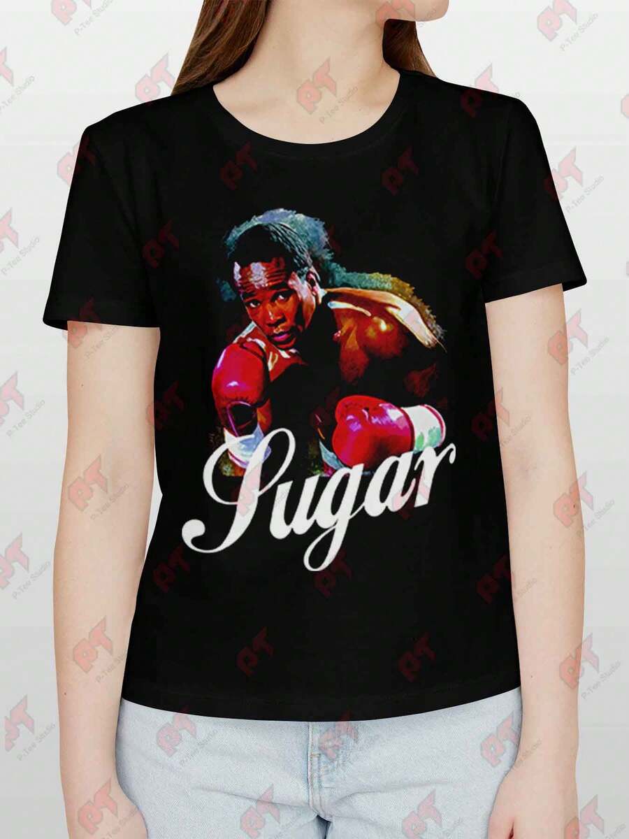 Sugar Ray Leonard Boxing Champion Tee - Black - View 1