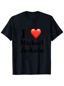 Classic Michael Jacksons King Of Pops T-Shirt,Men Fashion Rock T-Shirt,Punk Pullover T-Shirt,Super Value Hot 100% Cotton T-Shirt,Suitable Gift For Fans,Perfect & Holiday Gift For Men And Women Graphic Tee, Music - 黑色7 - 查看 1