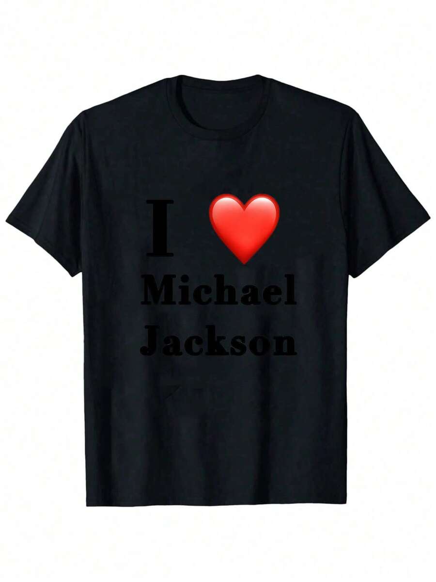 Classic Michael Jacksons King Of Pops T-Shirt,Men Fashion Rock T-Shirt,Punk Pullover T-Shirt,Super Value Hot 100% Cotton T-Shirt,Suitable Gift For Fans,Perfect & Holiday Gift For Men And Women Graphic Tee, Music - 黑色7 - 查看 1