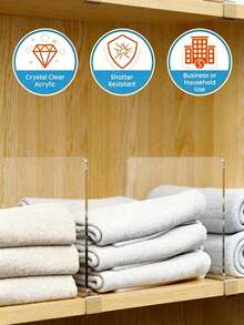 8pcs Transparent Partition Boards, Storage Shelf Dividers, Wardrobe Clothes Separator, Bookshelf Organizer, Multi-Functional Detachable Plates, Adjustable Plastic Thickened Partition Boards, Storage Organizer, Suitable For Clothing Classification, Desktop Organization, Home, Office, Desk, Clothing Rack, Holiday Gift, Back To School Essential - Multicolor - View 6