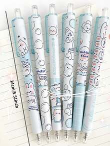 8支/套卡通动物造型中性笔，8支/4支/1支创意可爱兔耳中性笔，签名笔，文具用品，适合返校季和节日礼物 - 多色 - 查看 3