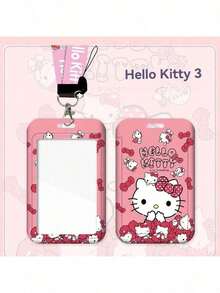 两件套，挂绳+卡套【正版授权】Hello Kitty校园照片夹，学生文具卡，编织挂绳公交卡，收纳盒钥匙扣，学生卡通保护套，交通卡，情侣透明长挂绳吊坠 - 多色 - 查看 20