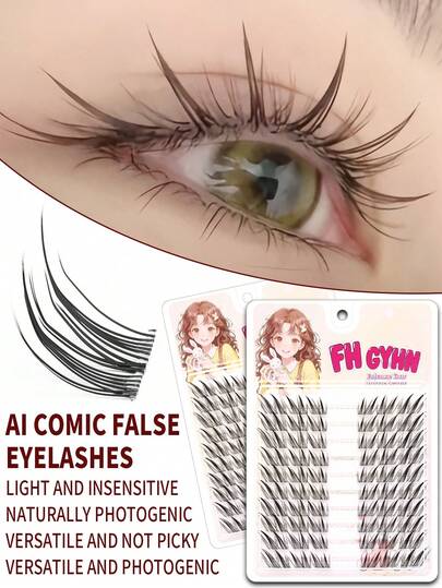 ( 10Pairs Total) Voluminous False Eyelashes - Natural Look, Formaldehyde-Free, Parties, Photoshoots - Beginner-Friendly & Reusable False Lashes For Dramatic Or Natural Eye Makeup Looks, Photoshoot Essentials, Cateye Lashes, Formaldehydefree Lashes