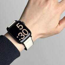1pc Foldable Magnetic Band, Suitable For Apple Watch Series 1-9, Convenient Magnetic Clasp Design, Skin-Friendly & Breathable Material, Available In Brown, White, Black, Light Brown, Army Green, Minimalist Versatile High-Quality, Precise Fit For Apple Watch Users, Commuters, Students, Fashionistas, Suitable For Daily Commute, Leisure, Light Exercise, Easy To Assemble And Disassemble, Stylish And Practical Replacement Band. - Multicolor - View 14