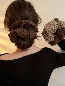 4/2/1pc Leopard Print Hair Brush Hair Tie Elastic Hair Tie Cute Hair Accessories For Bun And Ponytail, Fashionable Luxury For Women, Perfect Gift For Mother's Day 2026, Father's Day, Graduation, Back To School, Halloween, Thanksgiving, Christmas, New Year And Other Holidays - Multicolor - View 14