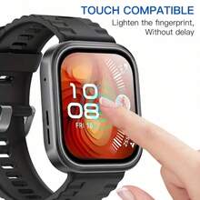 防震3D曲面屏幕保护膜4件套配件，兼容华为Watch Fit 4/4 Pro，3D曲面软膜，Fit 4保护壳，屏幕保护膜春季礼品 - 4pcs - 查看 8