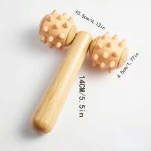 1pc Handheld Double-Layer Massage Roller Device, With Rolling Parts To Relieve Body Aches And Pains, Easy To Operate - View 3
