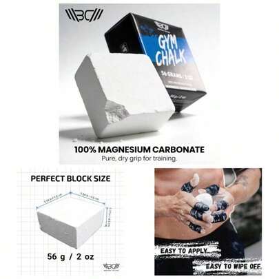 Sport Chalk Block - Gym Chalk Weightlifting - Moisture - Absorbing Magnesium Carbonate - Gymnastics Hand Grip