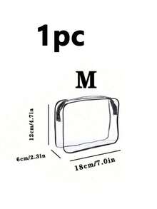 Túi đựng mỹ phẩm du lịch cỡ lớn dành cho nữ, có khóa kéo - Túi trang điểm và đồ dùng vệ sinh cá nhân chất lượng cao, chất liệu PVC nhẹ, thiết kế khóa kéo dễ vệ sinh, phù hợp cho phòng tập thể dục, kỳ nghỉ, đi làm, thiết kế tối giản thời trang, vật dụng làm đẹp thiết yếu. - Trong sáng - Xem 15