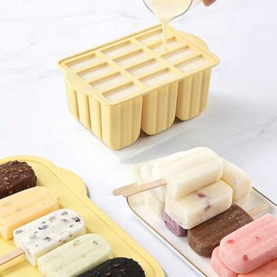 1 Set Creative Ice Cream Mold, Silicone Ice Cream Mold, Ice Cube Tray, Home Ice Cream Maker, Jelly Mold, Kitchen Supplies, Kitchen Accessories
