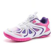 Women's Lightweight Breathable Shock-Absorbing Non-Slip Badminton Tennis Table Tennis Training Shoes - Rose Red - View 17