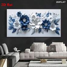 Tranh phẳng 2D, 1 bức tranh trang trí hoa văn tối giản hiện đại màu xanh dương và trắng, có thể tái sử dụng - Món quà hoàn hảo cho bạn bè và gia đình, tranh nghệ thuật trừu tượng hình chữ nhật trang trí phòng, decal dán tường, phù hợp cho nhà cửa, văn phòng, quán cà phê, tranh phẳng 2D, trang trí văn phòng, thiết kế tối giản, poster bền, in chất lượng cao, poster trang trí. - A - Xem 4