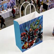 2pcs Anime Gift Bag, Marvel Peripheral Tote Bag, Iron Man Creative Paper Bag, Birthday Packaging Bag, Souvenir Packaging Bag - Multicolor - View 2
