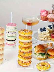 Acrylic Donut Display Stand - Multi-Tier Donut, Bagel And Dessert Stand - Suitable For Party, Christmas, Birthday And New Year - Clear Acrylic Donut Holder With Sturdy Base - Stackable Donut Display Rack - View 7