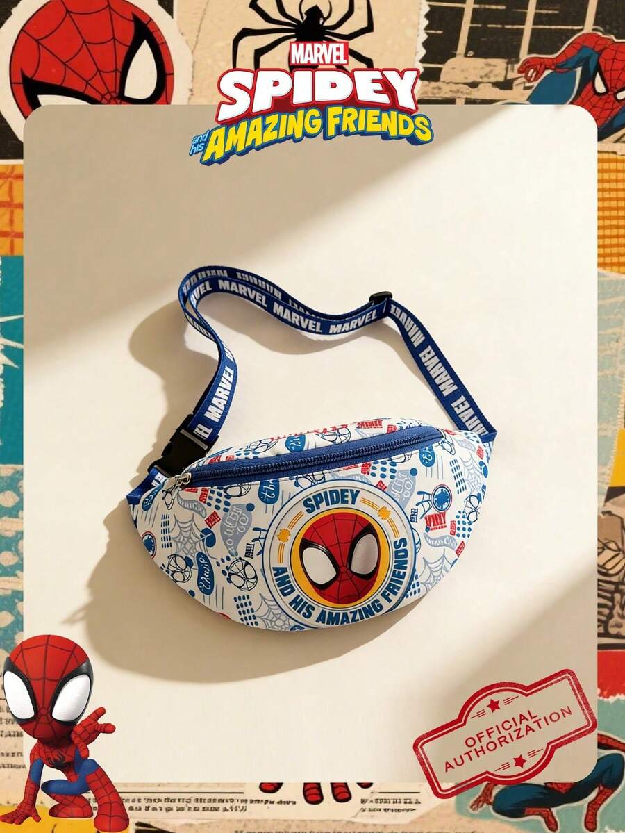 1 Pc Marvel Officially Licensed Spider-Man Pattern Fanny Pack,Multifunctional Sling Bag, Boys' Casual Crossbody Bag, Lightweight Adjustable Strap Chest Bag,Cartoon Coin Purse,Bum Bag, Ideal For Men,Boy, Young Fans,Students, Perfect For Daily School Runs, Outdoor Play, Theme Park Visits, Holiday Trips, Sports , Hiking Bag - VHF52233-s - View 1