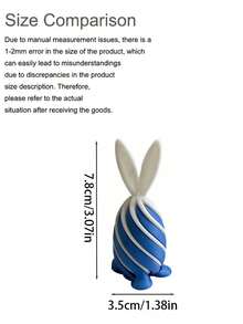 1个3D打印螺旋减压玩具，迷你兔子蛋，触感兔子蛋，复活节礼物摆件，派对小礼物，创意小礼物 - 彩色 - 查看 3