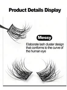 96pcs Glueless Natural Curly Faux Fish Scale Segmented Lashes, C-Curl High Density Individual Cluster Lashes For Beginners, False Eyelashes - View 4
