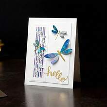 1pc Rectangular & Dragonfly Metal Cutting Dies, DIY Scrapbooking Embossing Template, Suitable For Handmade Greeting Card, Metal Cutting Mold, Gift Card Making Tool - A - View 2
