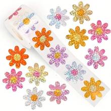 500张激光雕刻花朵贴纸，适用于文具、礼品包装和信封封口标签 - 鐳射花朵 - 查看 6