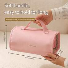 New Foldable Waterproof Large Capacity Travel Makeup Bag, Detachable Portable Toiletry Organizer, Unisex - Black - View 2