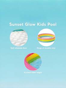 Kiddie Pool Sunset Glow Three Ring Pool,Kid's Summer Sunset Glow Design,Baby Pool,90cm - Multicolor - View 4