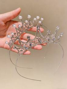 公主皇冠发箍，甜美皇冠发饰，适合作为女孩生日礼物。 - 彩色 - 查看 1