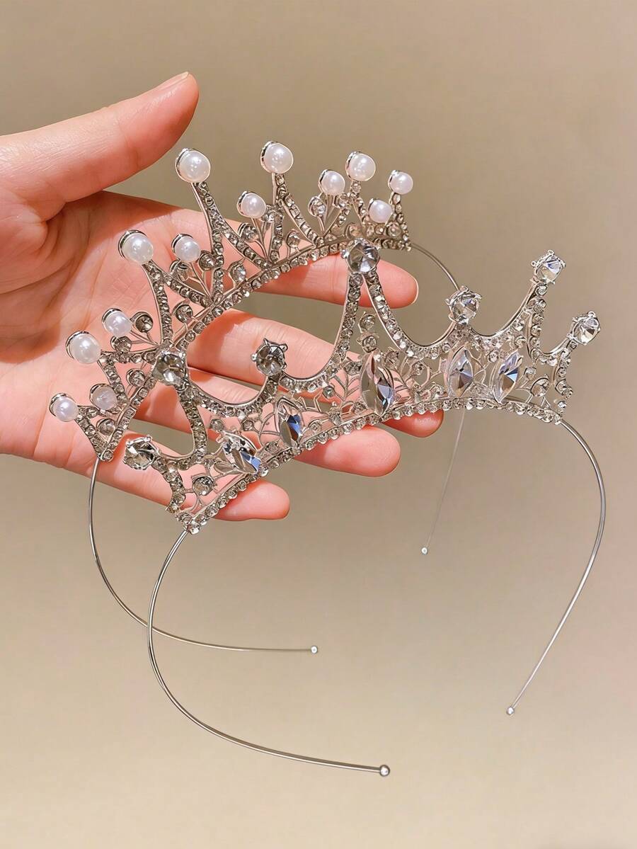 公主皇冠发箍，甜美皇冠发饰，适合作为女孩生日礼物。 - 彩色 - 查看 1