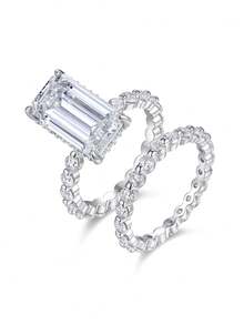 Nhẫn Moissanite bạc 925, không gây dị ứng, nhẫn đính hôn/cưới, thiết kế tối giản tinh tế, phù hợp đeo hàng ngày, quà tặng cưới/kỷ niệm/sinh nhật, kèm hộp quà và giấy chứng nhận. - Bạc - Xem 13