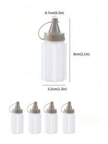 4/8pcs Portable Condiment Squeeze Bottles, Outdoor Camping Mini Transparent Sauce Containers - Multicolor - View 4