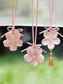 Molde colgante de silicona con diseño de flor de cerezo 3D para velas, resina epoxi, arcilla, jabón aromático, clip de ventilación de coche, pegatina de refrigerador, expansión de armario, piedra, yeso, decoración de taza de vela, regalo hecho a mano, molde de colgante - molde de silicona blanco - Ver 4
