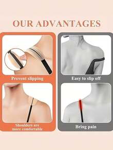 10片装女士隐形防滑肩垫，防止肩带滑落，无缝硅胶肩垫，缓解压力并提供防滑肩部支撑 - 多色 - 查看 4