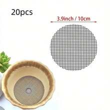 20/50片装花盆排水孔网垫，圆形排水孔筛网防止土壤流失，植物排水筛网垫圈，盆景盆底网格垫，园艺用品 - A - 查看 11