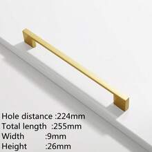 1个简约黑色拉丝镀金铝合金家具柜门/抽屉把手，玻璃柜门拉手，家居五金配件 - 彩色 - 查看 21