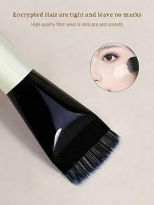 1pc Dual-Ended Powder Foundation Brush, Multifunctional Makeup Brush, Contour Brush, Professional Cosmetic Brush - Yellow - View 10