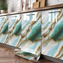 1 Roll Marble Waterproof & Oil-Proof Self-Adhesive Wall Sticker, Heat Resistant, Anti-Stain, Indoor Decorative Wallpaper, Removable - Marble - View 12
