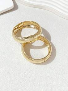 1/2 piezas Set de brazaletes únicos, brazalete de color dorado, brazalete ancho, brazalete abierto extra grande, set de brazaletes, brazalete ancho, estilo elegante y lujoso, para mujeres - Dorado - Ver 7