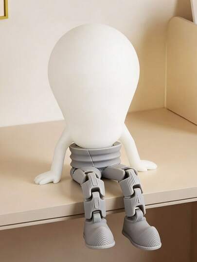 1pc Luminous Effect Bulb Figurine 3D Printed Decorative Item, Suitable For Car And Desktop Mini Decoration, Office Desktop Decoration, Perfect Gift For Graduation Season, Father's Day, And For Men And Women