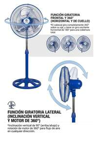 Mini Ventilador de 12 Pulgadas, Modelo Oscilatorio de 360° Grados, Motor de 65w, 3 Velocidades, Altura Ajustable, Para Dormitorio - Multicolor (Al Azar) - Ver 11