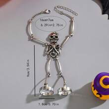 1pc Gothic Style Exaggerated Skeleton Finger Ring, Alloy Halloween Party Unique Creative Accessory - White - View 3