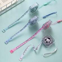 2m/6ft Cute Soft Tape Measure With Portable Retractable Lock Mechanism And Clear CM/Inch Markings, Ideal For Sewing, Household, Waist, Bust And Height Measurement, Durable And Easy To Store - Multicolor - View 3