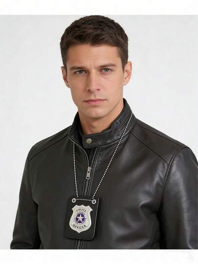 1 pièce Accessoire insigne de jouet de vacances, décoration de jeu de rôle, broche insigne de shérif en métal PU, accessoire de costume de cosplay