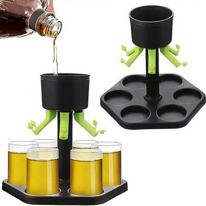 Shot Glasses Dispenser, 6 Way Shot Dispenser With Glasses For Filling Liquids Fun Drinking For College, Camping,Parties And Housewarming Gift