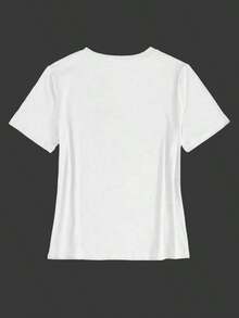 Camiseta de manga corta con estampado de dibujos animados para primavera y verano - Blanco - Ver 4