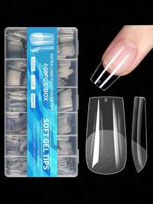 600pcs Almond-Shaped Short Matte Transparent Acrylic False Nail Tips, Semi-Finished Artificial Nails, Suitable For DIY Manicure, Press-On Nails And Other Nail Art Supplies - Multicolor - View 4