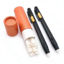 2pcs Pen Holder + 20pcs Refill Disappearing Marking Chalk, New Retractable Invisible Marking Pen, High Temperature Vanishing Marking Powder For Clothing Sewing, Refillable Wax Chalk Pencil - [Retractable Invisible Pen] 2 Pens + 20 Refills - View 9