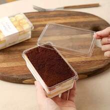 15/30pcs Kotak Tiramisu Transparan | Wadah Persegi Transparan dengan Tutup Flip, Dapat Digunakan Kembali, Cocok untuk Ulang Tahun, Pernikahan, Liburan dan Pesta, Ketan Merah, Talas, Keju, Kue Keju, Kotak Kemasan Makanan Penutup Tiramisu - MultiWarna - View 2